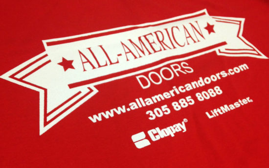 Screen printing for All American Doors